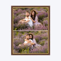Печать вертикального коллажа в коричневой рамке 30х40 с загрузкой фотографий