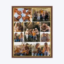 Печать вертикального коллажа в коричневой рамке 30х40 с загрузкой фотографий