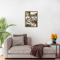 Печать вертикального коллажа в коричневой рамке 30х40 с загрузкой фотографий