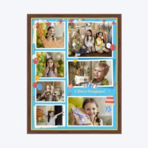 Печать вертикального коллажа в коричневой рамке 30х40 с загрузкой фотографий