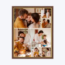 Печать вертикального коллажа в коричневой рамке 30х40 с загрузкой фотографий