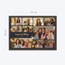 Печать горизонтального коллажа 60х42 в рамке цвета венге