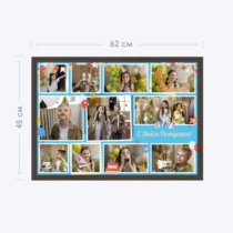 Печать горизонтального коллажа 60х42 в рамке цвета венге