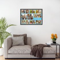 Печать горизонтального коллажа 60х42 в рамке цвета венге