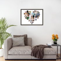 Печать горизонтального коллажа 60х42 в рамке цвета венге