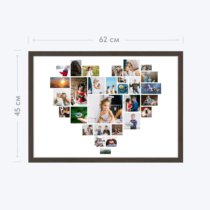 Печать горизонтального коллажа 60х42 в рамке цвета венге