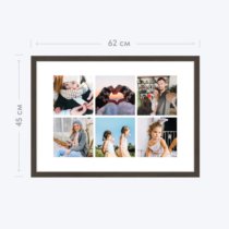 Печать горизонтального коллажа 60х42 в рамке цвета венге