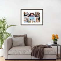 Печать горизонтального коллажа 60х42 в рамке цвета венге