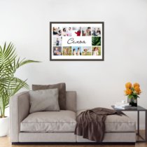 Печать горизонтального коллажа 60х42 в рамке цвета венге