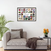 Печать горизонтального коллажа 60х42 в рамке цвета венге