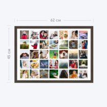 Печать горизонтального коллажа 60х42 в рамке цвета венге