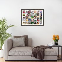 Печать горизонтального коллажа 60х42 в рамке цвета венге