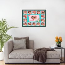 Печать горизонтального коллажа 60х42 в рамке цвета венге