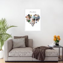 Печать вертикального коллажа 42х60 в белой рамке