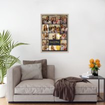 Печать вертикального коллажа 42х60 в бежево-золотистой рамке