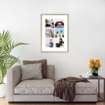 Печать вертикального коллажа 42х60 в бежево-золотистой рамке