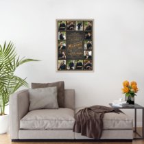 Печать вертикального коллажа 42х60 в бежево-золотистой рамке