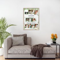 Печать вертикального коллажа 42х60 в бежево-золотистой рамке