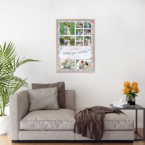 Печать вертикального коллажа 42х60 в бежево-золотистой рамке