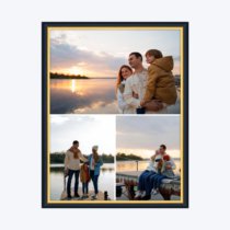 Печать вертикального коллажа в чёрной рамке 30х40 с загрузкой фотографий