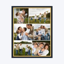 Печать вертикального коллажа в чёрной рамке 30х40 с загрузкой фотографий