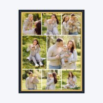Печать вертикального коллажа в чёрной рамке 30х40 с загрузкой фотографий