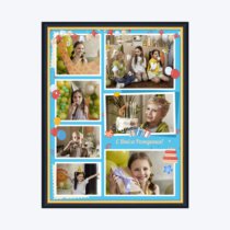 Печать вертикального коллажа в чёрной рамке 30х40 с загрузкой фотографий