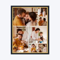 Печать вертикального коллажа в чёрной рамке 30х40 с загрузкой фотографий