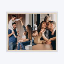 Печать горизонтального коллажа в белой рамке 40х30 с загрузкой фотографий