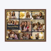 Печать горизонтального коллажа в коричневой рамке 40х30 с загрузкой фотографий