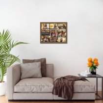 Печать горизонтального коллажа в коричневой рамке 40х30 с загрузкой фотографий