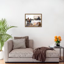 Печать горизонтального коллажа в коричневой рамке 40х30 с загрузкой фотографий