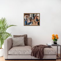 Печать горизонтального коллажа в коричневой рамке 40х30 с загрузкой фотографий