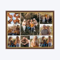 Печать горизонтального коллажа в коричневой рамке 40х30 с загрузкой фотографий