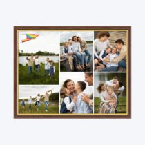 Печать горизонтального коллажа в коричневой рамке 40х30 с загрузкой фотографий