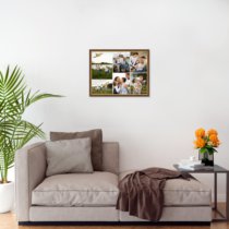 Печать горизонтального коллажа в коричневой рамке 40х30 с загрузкой фотографий