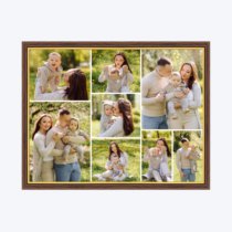 Печать горизонтального коллажа в коричневой рамке 40х30 с загрузкой фотографий
