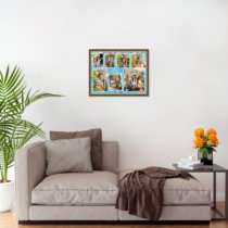 Печать горизонтального коллажа в коричневой рамке 40х30 с загрузкой фотографий