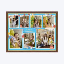 Печать горизонтального коллажа в коричневой рамке 40х30 с загрузкой фотографий