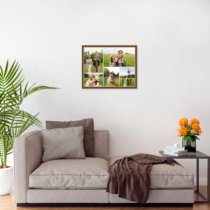 Печать горизонтального коллажа в коричневой рамке 40х30 с загрузкой фотографий