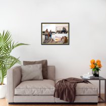 Печать горизонтального коллажа в чёрной рамке 40х30 с загрузкой фотографий