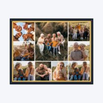 Печать горизонтального коллажа в чёрной рамке 40х30 с загрузкой фотографий
