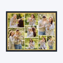 Печать горизонтального коллажа в чёрной рамке 40х30 с загрузкой фотографий