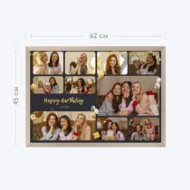 Печать горизонтального коллажа 60х42 в бежево-золотистой рамке