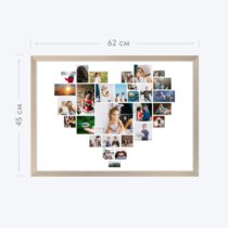 Печать горизонтального коллажа 60х42 в бежево-золотистой рамке