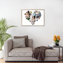 Печать горизонтального коллажа 60х42 в бежево-золотистой рамке