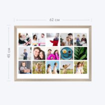 Печать горизонтального коллажа 60х42 в бежево-золотистой рамке