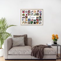 Печать горизонтального коллажа 60х42 в бежево-золотистой рамке