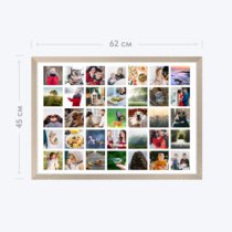 Печать горизонтального коллажа 60х42 в бежево-золотистой рамке