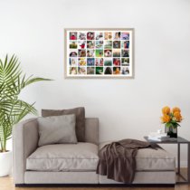 Печать горизонтального коллажа 60х42 в бежево-золотистой рамке